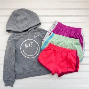 NIKE EUC/VGUC 4 PC Activewear Hoodie Athletic Shorts Bundle